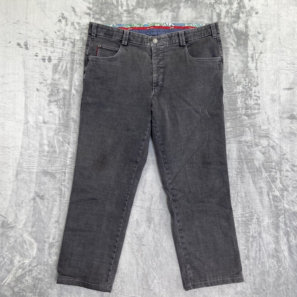 New Meyer Modern Comfort Straight Jeans Men's Size 36x29 Dark‎ Gray Denim